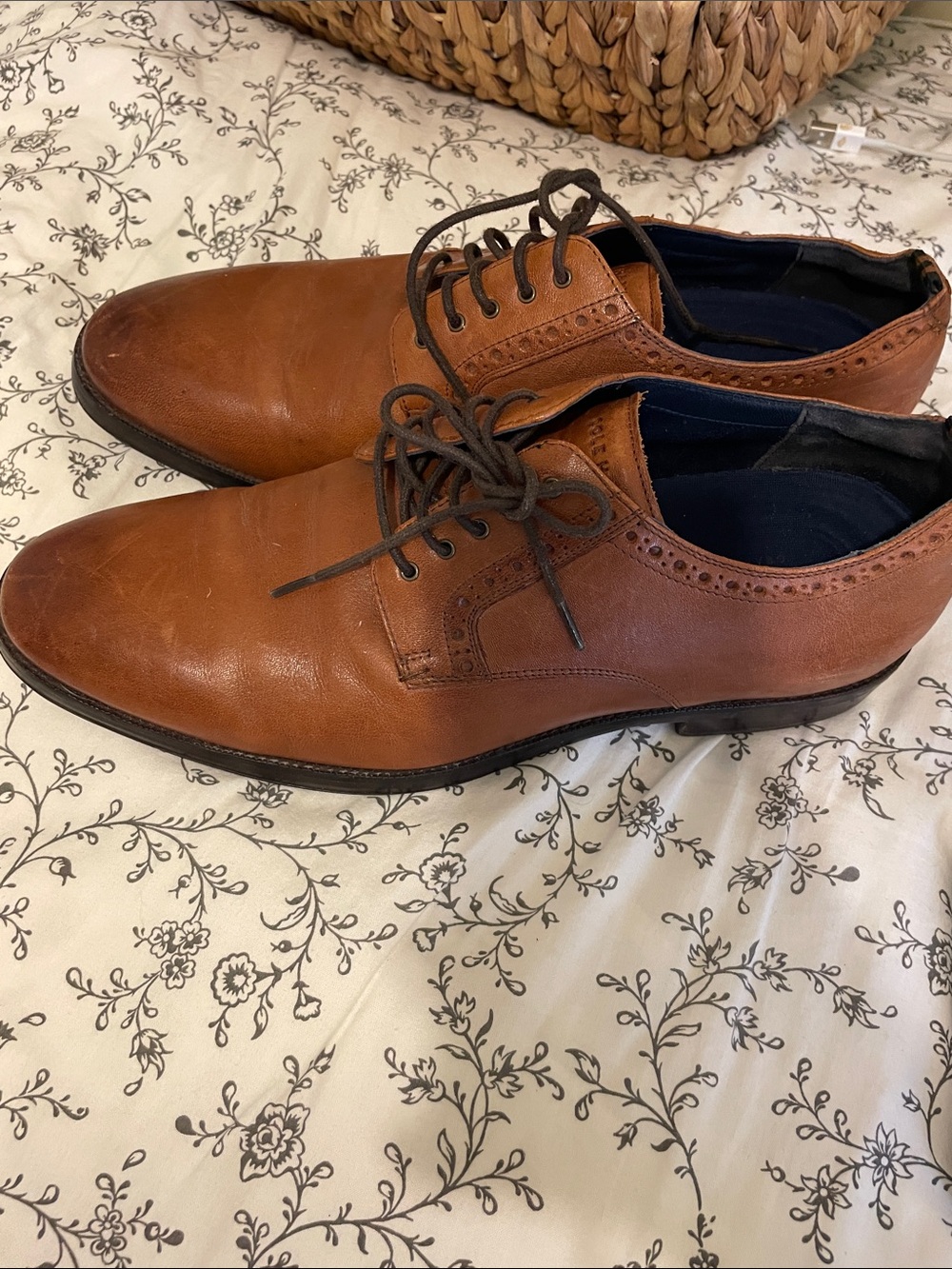 Cole Haan Tan Leather Men's Oxfords
